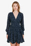 Maje Navy Horse Print Skater Long Sleeve Mini Dress Size 34