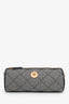 Versace Black/White Quilted Wool Medusa Pochette Shoulder Bag