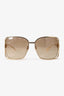 Gucci White/Gold Horsebit Square Gradient Sunglasses