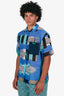 Hermès Blue Cotton "Bride a Bloc" Beach Combi Short Sleeve Shirt Size 38 Mens