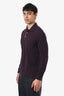 Burberry Purple Cotton Long Sleeve Polo Shirt Size S