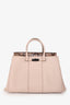 Gucci Beige Leather Python Trimmed 'Lady Bamboo' Top Handle Bag