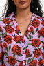Alice & Olivia Purple/Red Floral Long Sleeve Button Down Top Size XS