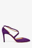 Christian Louboutin Purple Suede Criss Cross Strap Heels Size 39