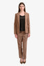 Gucci Taupe Wool Blend Tapered Trousers 48