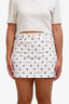 Givenchy White/Black Denim Monogram Logo Mini Skirt Size 38