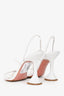 Amina Muaddi White Strappy Sandal Heels Size 38
