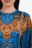 Etro Blue/Orange Paisley Print Long Sleeve Knee Length Dress Size 40