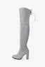 Stuart Weitzman Grey Suede Leather Highland Boots Size 5