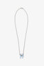 Hermès Palladium-Plated Turquoise Lacquered Pop H Pendant Necklace