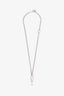 Hermès Silver Chain White Craie 'Cavalier' Necklace