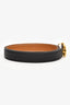 Hermès 2022 Gold/Black Leather Flot Buckle Reversible 24mm Belt Size 85