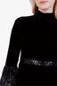 Miu Miu Black Velvet Sequin Midi Dress Size 38