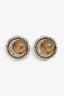 Pre-loved Chanel™ 2017 Silver Tone Crescent Moon Sphere Stud Earrings