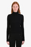 Pre-loved Chanel™ 1996A Black Ribbed Cashmere Turtleneck Sweater Size 38