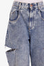 Maison Margiela Blue Acid Wash Cut Out Jeans Size 42