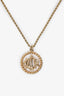 Christian Dior Vintage Gold Tone Logo Coin Pendant Necklace