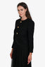 Celine Black Mohair Blend Gold Button Blazer Size 40