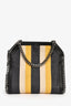 Stella McCartney Black/Yellow Striped Wicker Mini Chain Tote