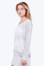 Fabiana Filippi White/Gold Linen Sheer Sweater Size XS