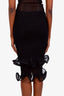 Simkhai Black Kelso Plissé Pencil Skirt Size S