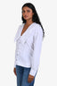 Chemise à col volanté en coton blanc Ganni taille 36