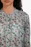 Isabel Marant Étoile Light Blue Cotton Floral Print Long Sleeve Top Size 38