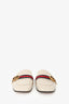 Gucci White Leather Web GG Logo Slip-On Loafers Size 39.5