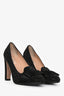 Escarpins Valentino noirs à détail de nœud orné de strass, pointure 38,5