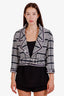 Pre-loved Chanel™ 2016 Black/White Tweed Belted Cropped Jacket Size 38