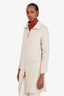 Hermès 2020 Beige Cashmere Zip Front Knit Coat Size 36