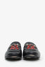 Gucci Black Leather Brixton Snake Loafers Size 38