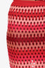 Alaïa Pink and Red Cut Out Top and Skirt Set Size S