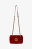 Gucci Red Velvet Marmont Small Shoulder Bag
