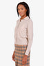 Vince Beige Cotton Sheer Button-Up Long Sleeve Sweater Size S