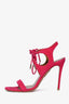 Aquazzura Pink Suede Strappy Heeled Sandal Size 38