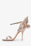 Sophia Webster Metallic Rose Gold Leather Chiara Butterfly Ankle Strap Heels Size 39