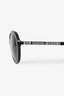 Pre-loved Chanel™ Black/Silver Acetate Frame Chain Sunglasses