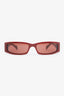 Gucci Red Thin Frame Logo Sunglasses