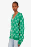 Gucci Green Cotton GG Intarsia Cardigan Size L