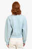 Gucci Blue Cotton GG Crystal Long Sleeve Crewneck Top Size S