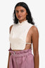 Erdem Cream Silk Open Side Crop Top Estimated Size XS