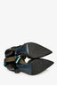 Fendi Black/Teal Mesh Sport 'Colibri' Slingback Heels Size 38