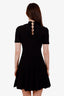 Maje Black Ribbed Knit Pleated Mini Dress Size 34
