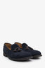 Mocassins à pampilles en daim bleu Brunello Cucinelli taille 42,5 homme