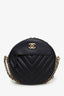 Pre-loved Chanel™ 2018 Black Chevron Leather Round As Earth Crossbody Bag