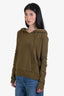 Nili Lotan Green Cotton Distressed Hoodie Size XS