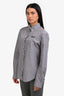 Miu Miu 2025 Blue/Burgundy Gingham Check Button Up Shirt Size 42