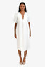 James Perse White Linen Short Sleeve Midi Dress Size 0