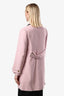 Prada 2019 Pink Wool Bow Collar Button Midi Coat Size 42
